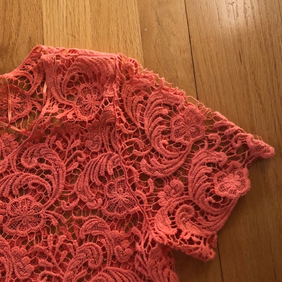 Peach lace long crop top - Picture 6 of 15